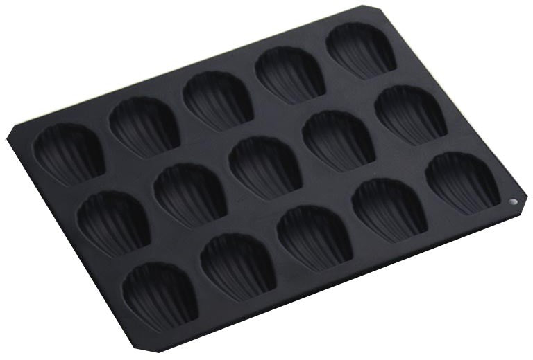 Tiger Crown Black Madeleine Shell Pan 15 Cavity Silicone Coated 5084