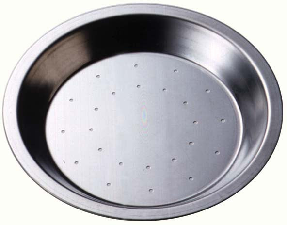 Tiger Crown Perforated Pie Pan, Tin Plated Steel