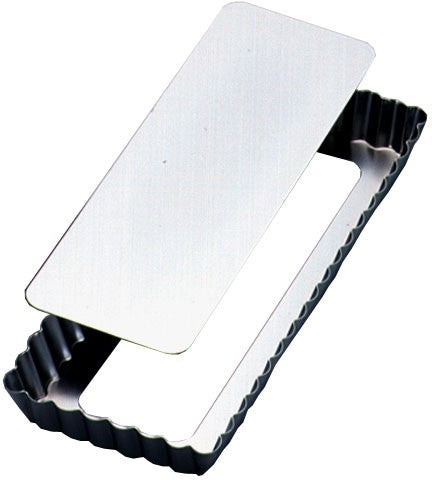 Tiger Crown Rectangle Tart Pan with Removable Bottom Chrome Plated 907