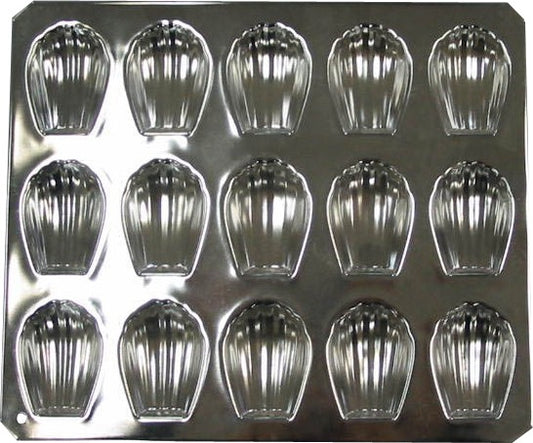 Tiger Crown Madeleine Shell Pan 15 Cavity Chrome Plated Steel 909