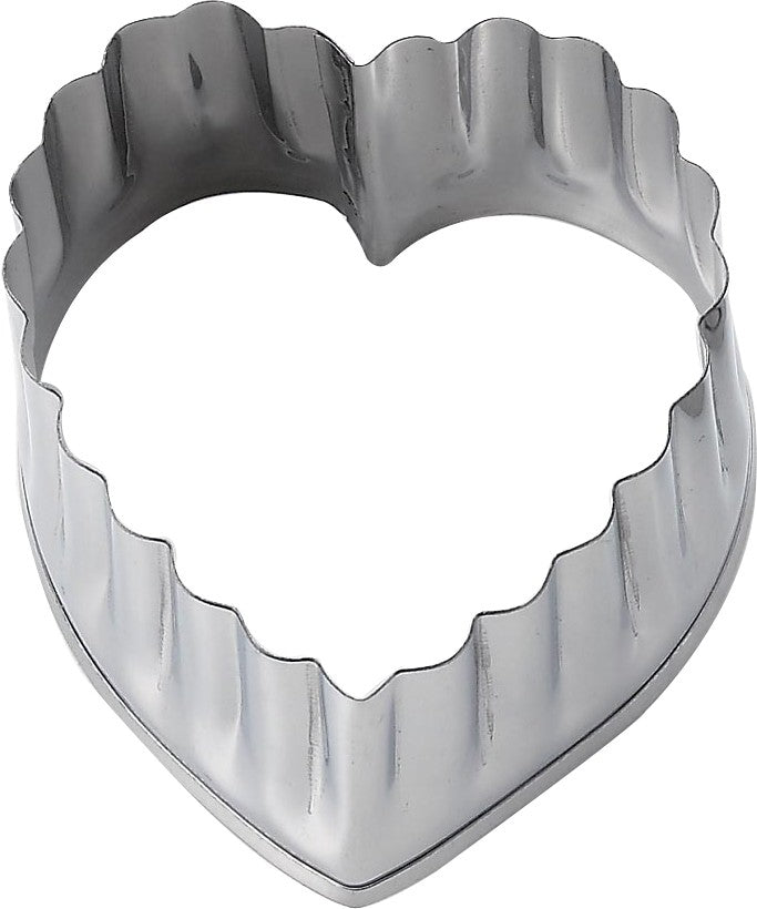 Tiger Crown Stainless Steel Heart Cake Cutter with Fluted Edge 7.1cm 557