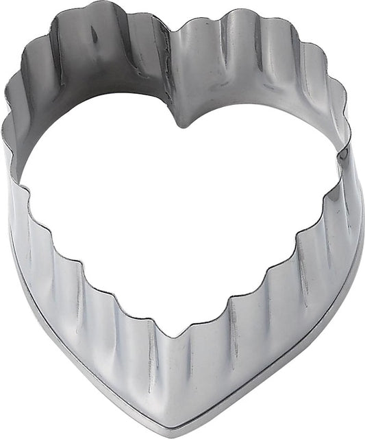 Tiger Crown Stainless Steel Heart Cake Cutter with Fluted Edge 7.1cm 557