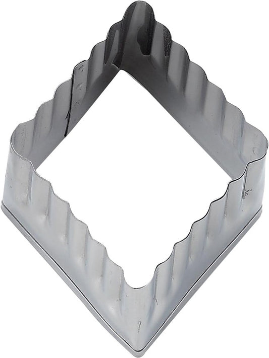 Tiger Crown Stainless Steel Diamond Cake Cutter with Fluted Edge 8.7cm 562