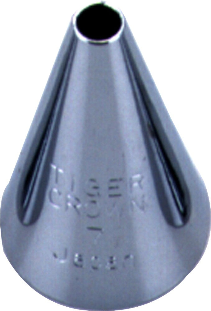 Tiger Crown Piping Tip Small #7 Round Brass Chrome Plated 1002