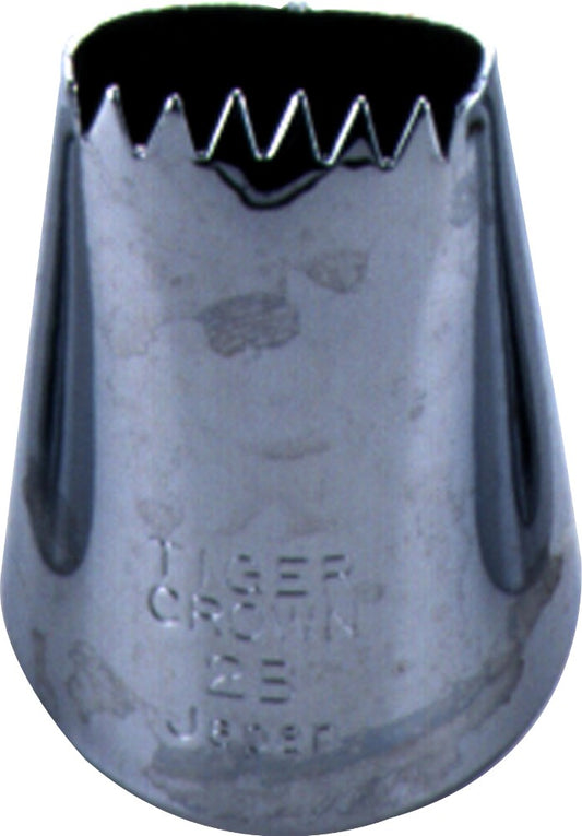 Tiger Crown Piping Tip Large #2B Basketweave Brass Chrome Plated 1021