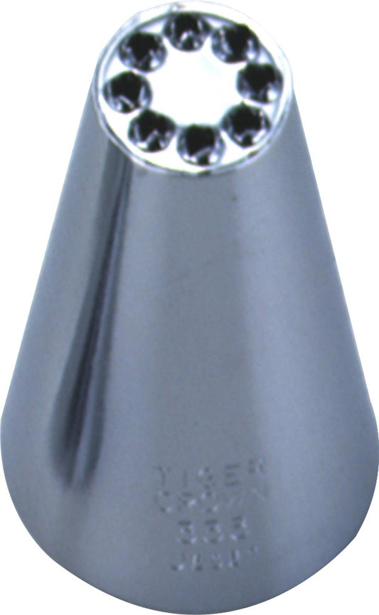 Tiger Crown Piping Tip Extra Large #333 Mont Blanc Chrome Plated Brass 1030