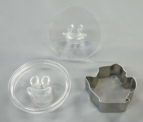Tiger Crown Smiling Face Cookie Cutter and Stamp Set Pot 1900
