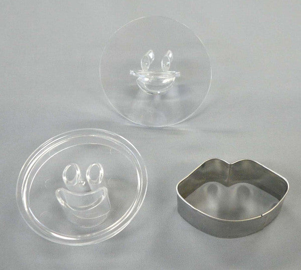 Tiger Crown Smiling Face Cookie Cutter and Stamp Set Lips 1902