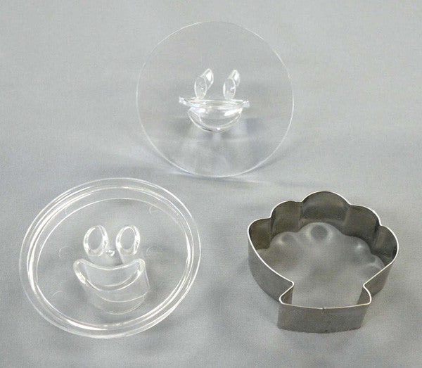 Tiger Crown Smiling Face Cookie Cutter and Stamp Set Shell 1904