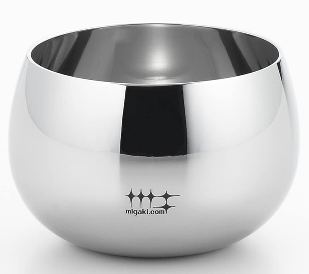 Yoshikawa Stainless Steel Round Guinomi Sake Cups 100ml Set of 2