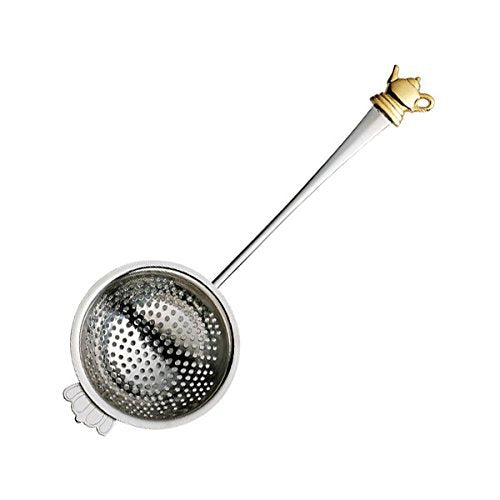 Azuma SALUS Pot Tea Strainer with Gold-Plated Pewter Handle