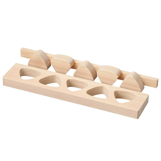 Yamako Hinoki Onigiri Rice Ball Shaper with Pusher 5 Holes 06304