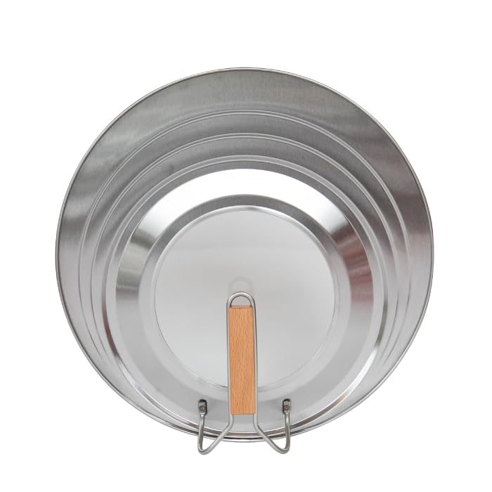 Kyoto Katsugu See-Through Stainless Steel Frying Pan Cover L 24-30cm
