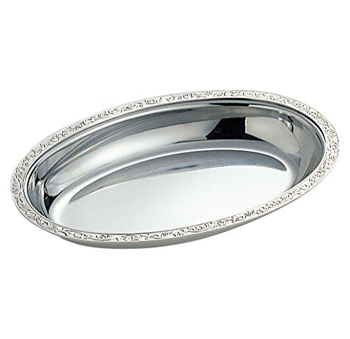 Wadasuke Monterey Stainless Steel Oval Serving Bowl 8 Inch 2410-3080