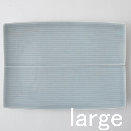 Hakusan Porcelain Rectangular Plate Gray Large Hasami Ware