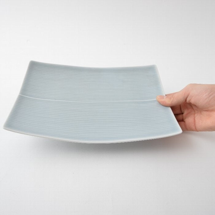 Hakusan Porcelain Rectangular Plate Gray Large Hasami Ware