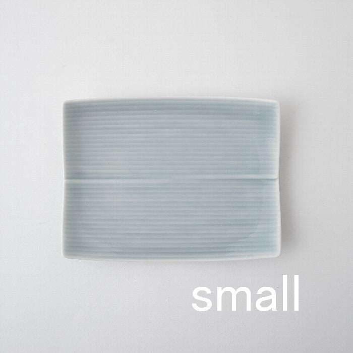 Hakusan Porcelain Hasami Rectangular Plate Small Gray