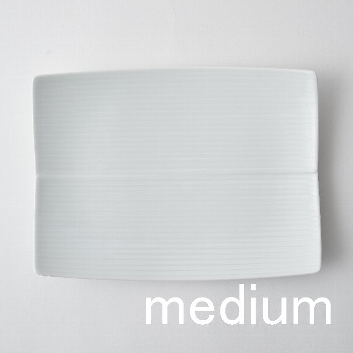 Hakusan Porcelain Rectangular Plate White Medium Hasami Ware