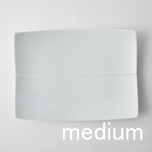 Hakusan Porcelain Rectangular Plate White Medium Hasami Ware