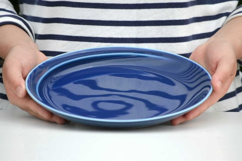 Hakusan Porcelain Commo Plate Blue Large Hasami Ware