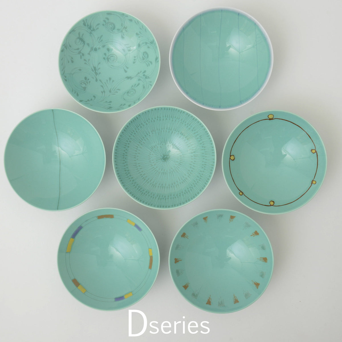 Hakusan Porcelain Flat Rice Bowl Hasami Ware D-15