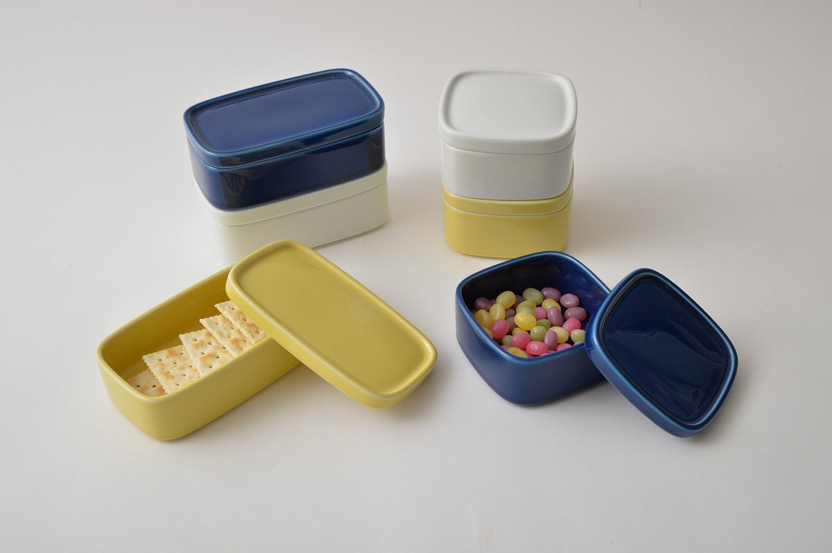 Hakusan Porcelain CONTE Square Storage Container Yellow