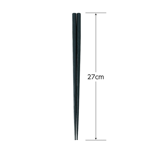 Akebono Sangyo Double Embossed Non-Slip Serving Chopsticks 27cm Black PM-326
