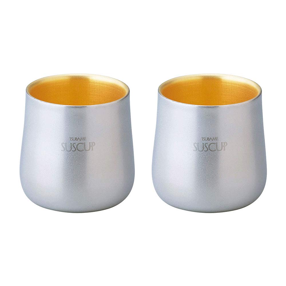 Tamahashi Sakura Fashion Tumbler Gold-Plated Interior Set of 2
