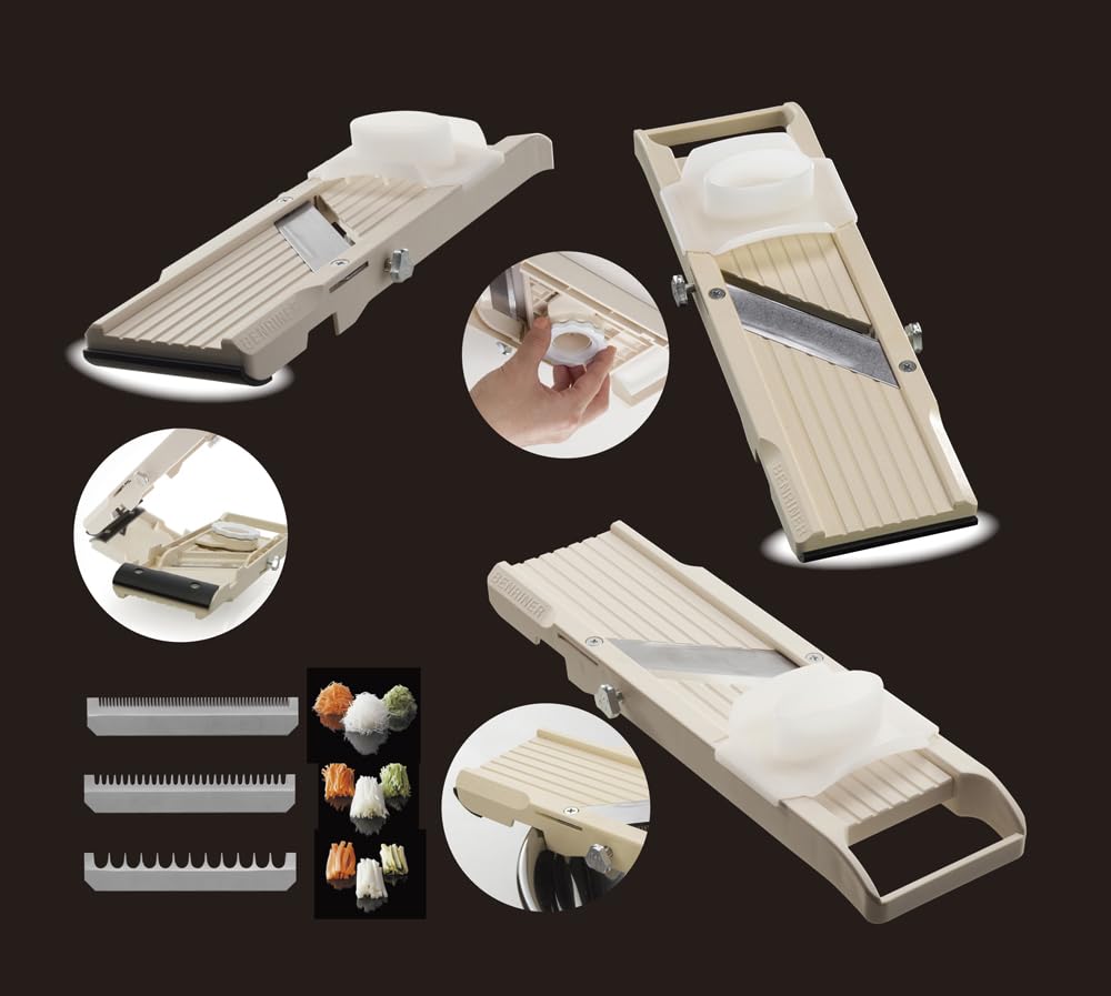 Benriner Pro No.64 Japanese Mandoline Slicer 64mm, Beige, Made in Japan