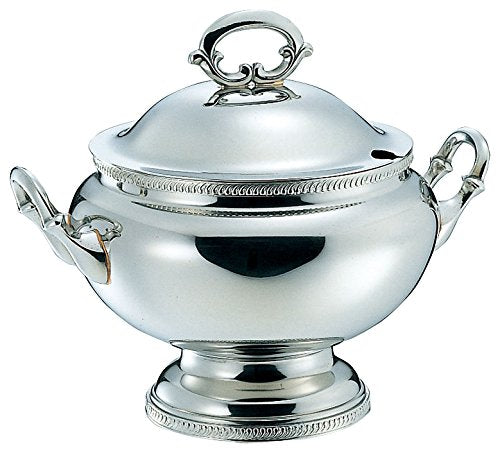 Wadasuke Kikubuchi Rim Stainless Steel Round Soup Tureen Large 2401-5400
