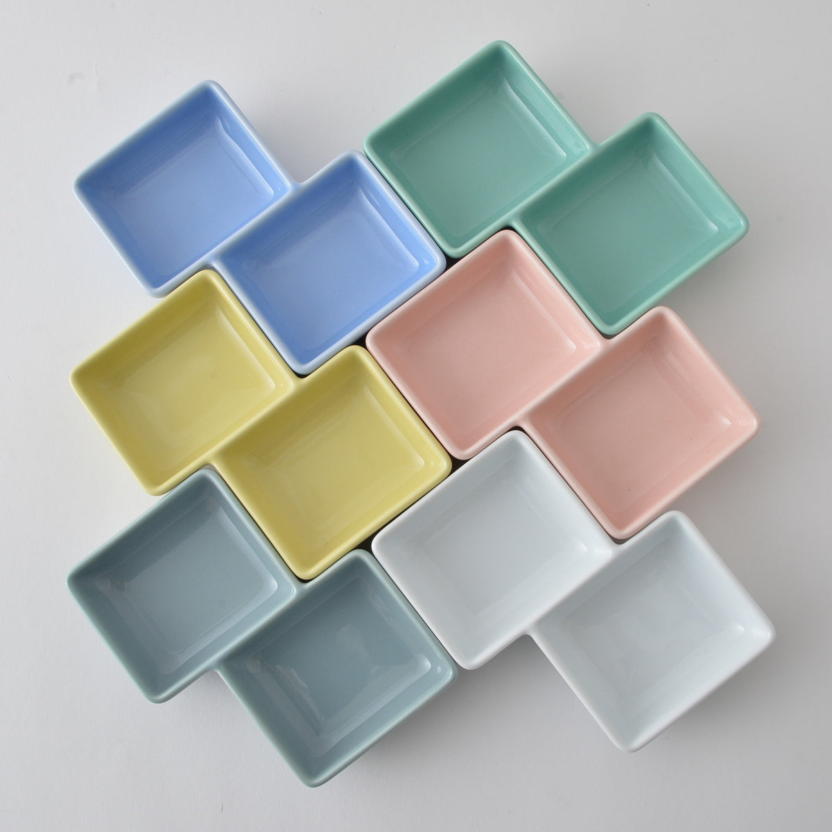 Hakusan Porcelain Brick Mini Tray Double Yellow