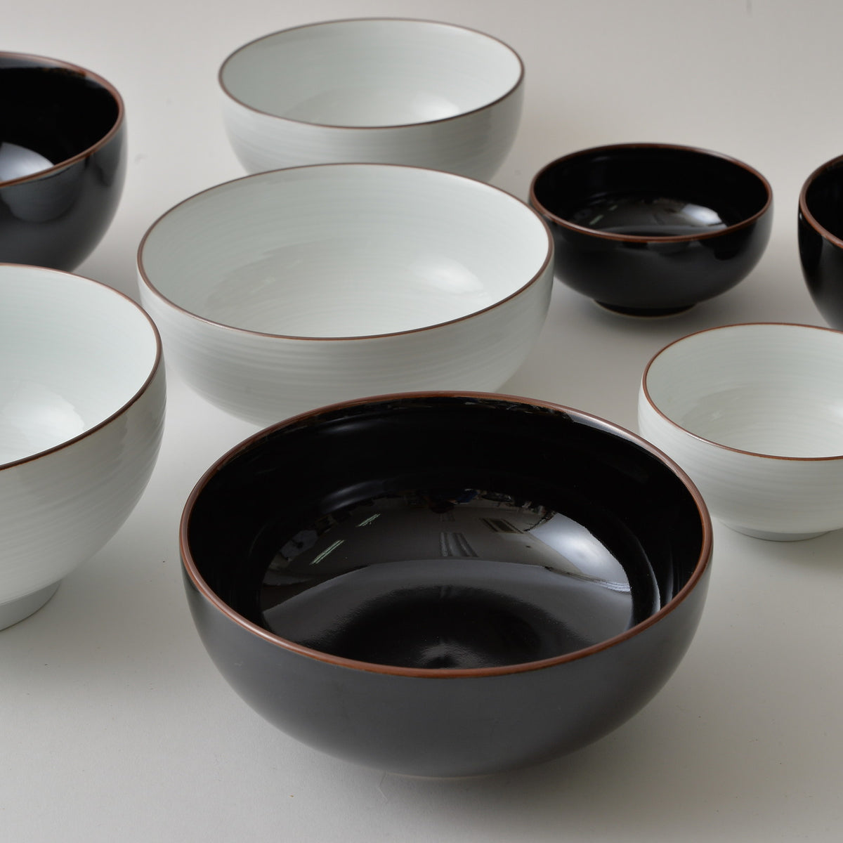 Hakusan Porcelain Tenmoku Deep Noodle Bowl Size 6 Black