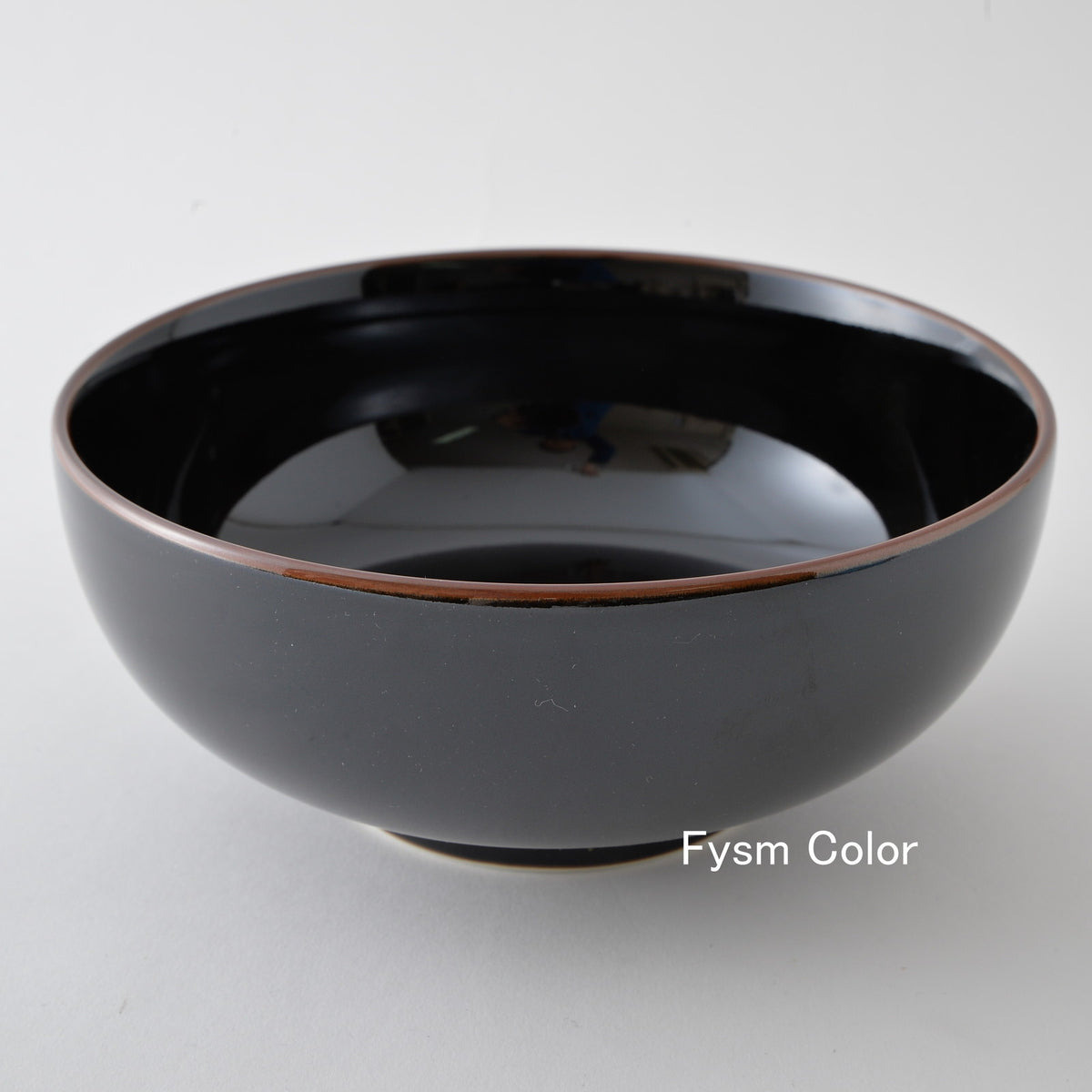 Hakusan Porcelain Tenmoku Shallow Noodle Bowl Size 6 Black
