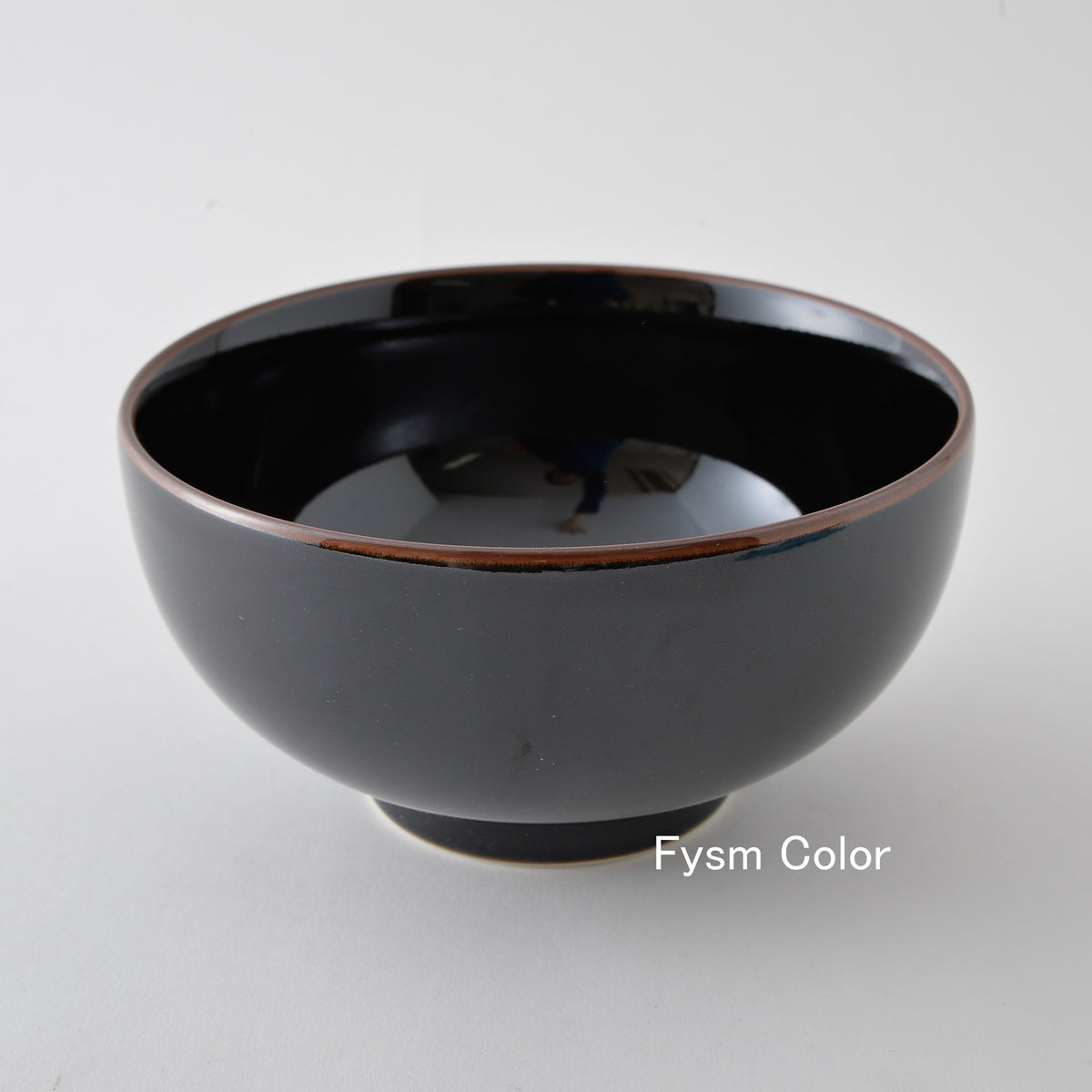 Hakusan Porcelain Tenmoku Deep Noodle Bowl Size 5 Black