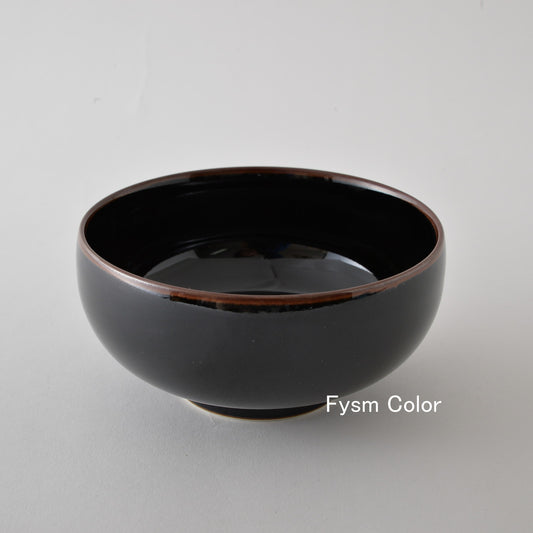 Hakusan Porcelain Miso Soup Bowl Tenmoku Glaze