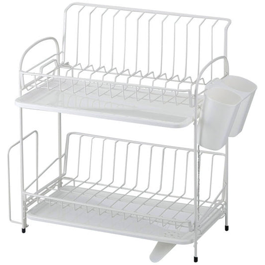 Wahei Freiz Brans 2-Tier Slim Dish Drying Rack Basket RG-0237