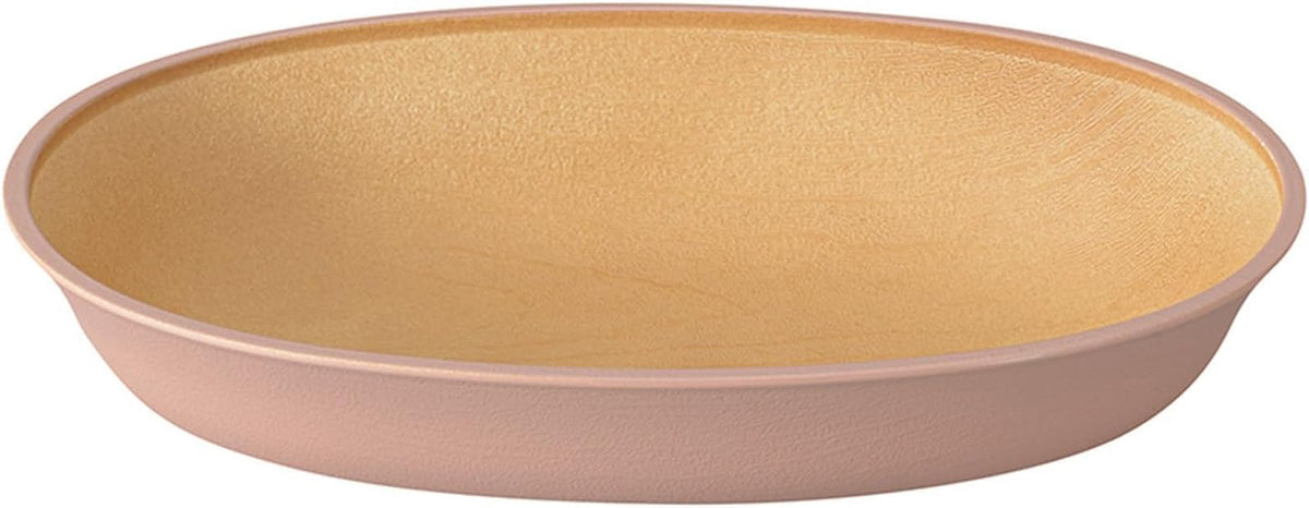 Kanoh Earth Color Oval Scoop Bowl White Pink