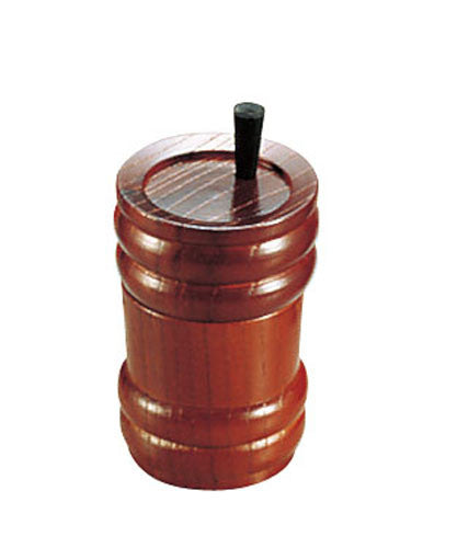Yamako Keyaki Wood Barrel-Shaped Shichimi Container PST23