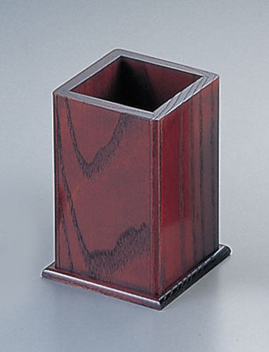 Yamako Wooden Square Chopstick Holder High Brown 15101