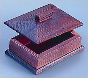 Yamako Grilled Cedar Toothpick Box Inner Vermilion PYC12