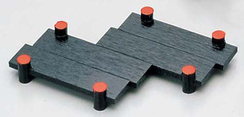 Yamako Black Lacquered Yatsuhashi Tray