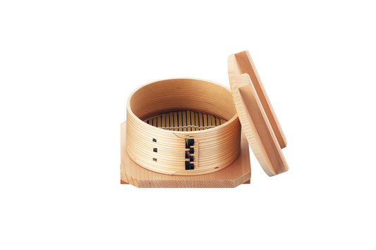 Yamako Cedar Seiro Steamer Set with Lid Sudare Stand QSI14