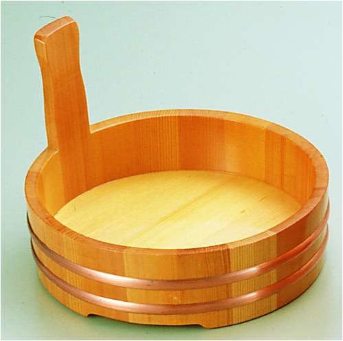 Yamako Sawara Wood Serving Tub with Handle 21cm QML47