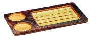 Yamako Grilled Cedar Serving Tray with Condiment Holder QYK07