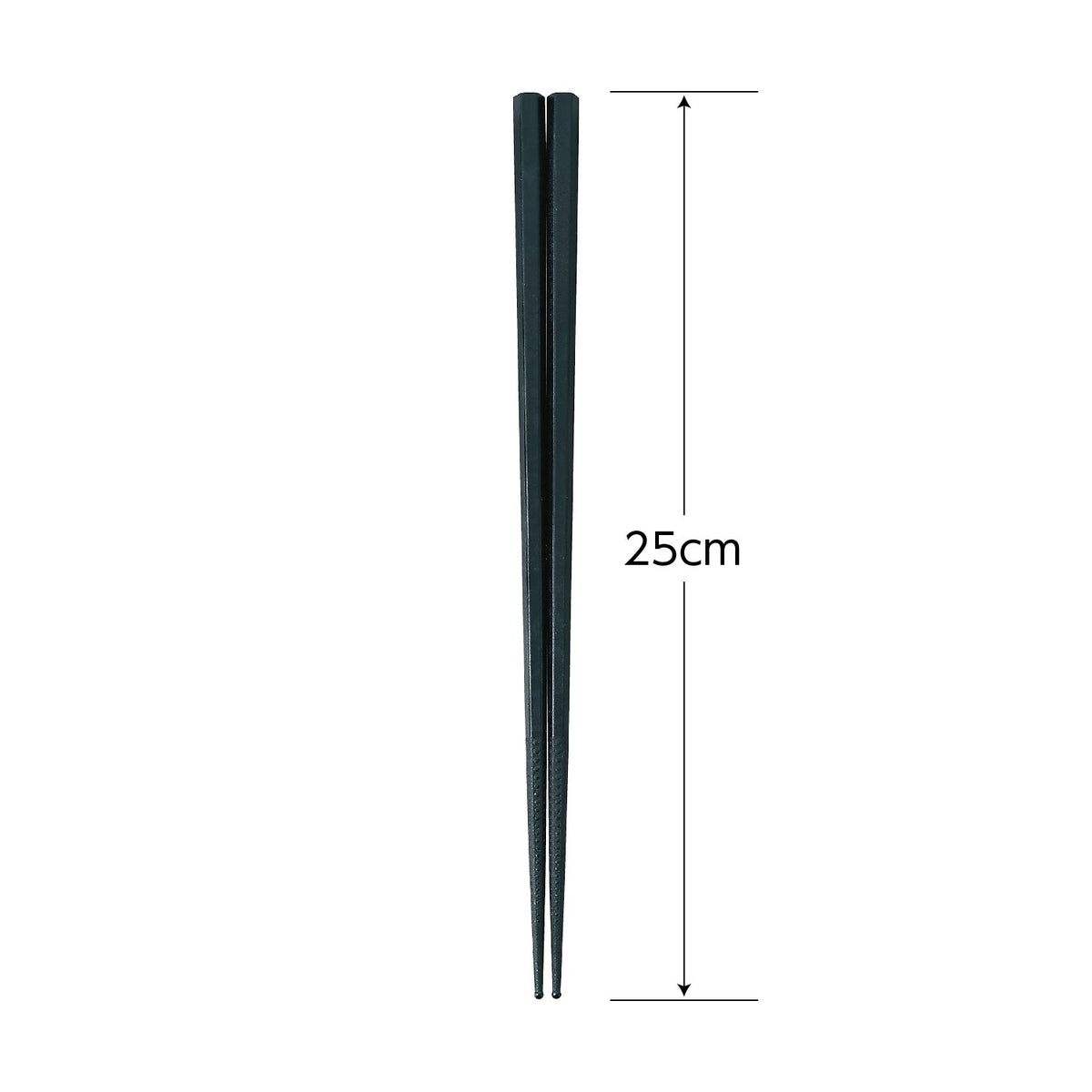Akebono Sangyo Double Embossed Non-Slip Serving Chopsticks 25cm Black PM-325