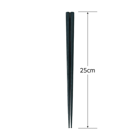 Akebono Sangyo Double Embossed Non-Slip Serving Chopsticks 25cm Black PM-325