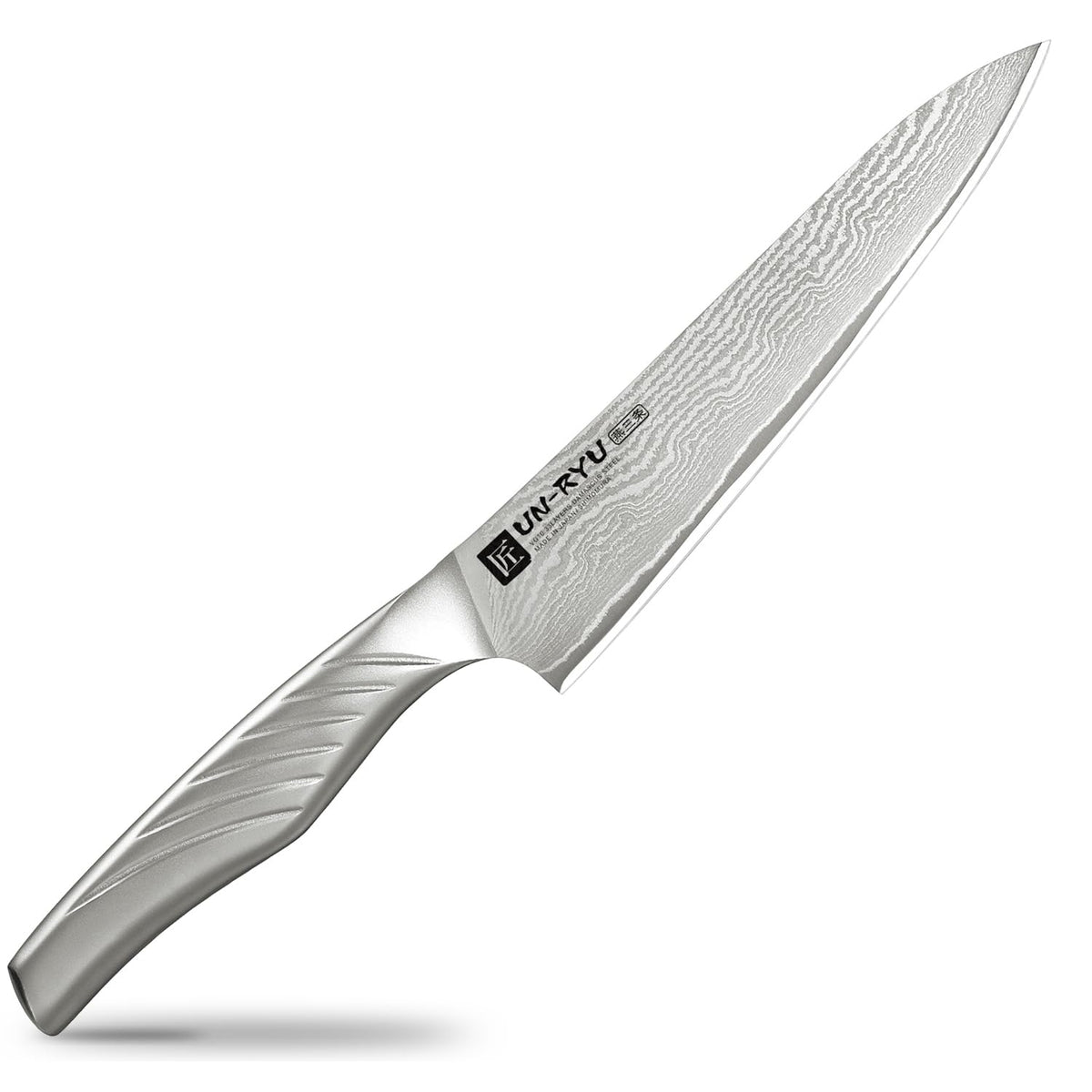 Shimomura Unryu Santoku Knife VG10 Damascus All Stainless 175mm UNR-301
