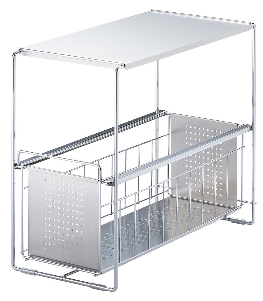 Yoshikawa Under Sink Slide Storage Rack, 1 Tier