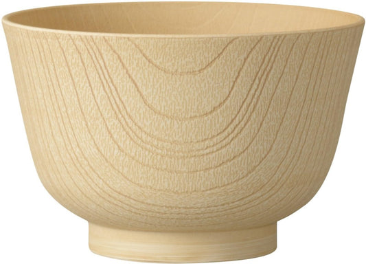 Kanoh Shiraki Flared Rim Miso Soup Bowl White Wood Grain