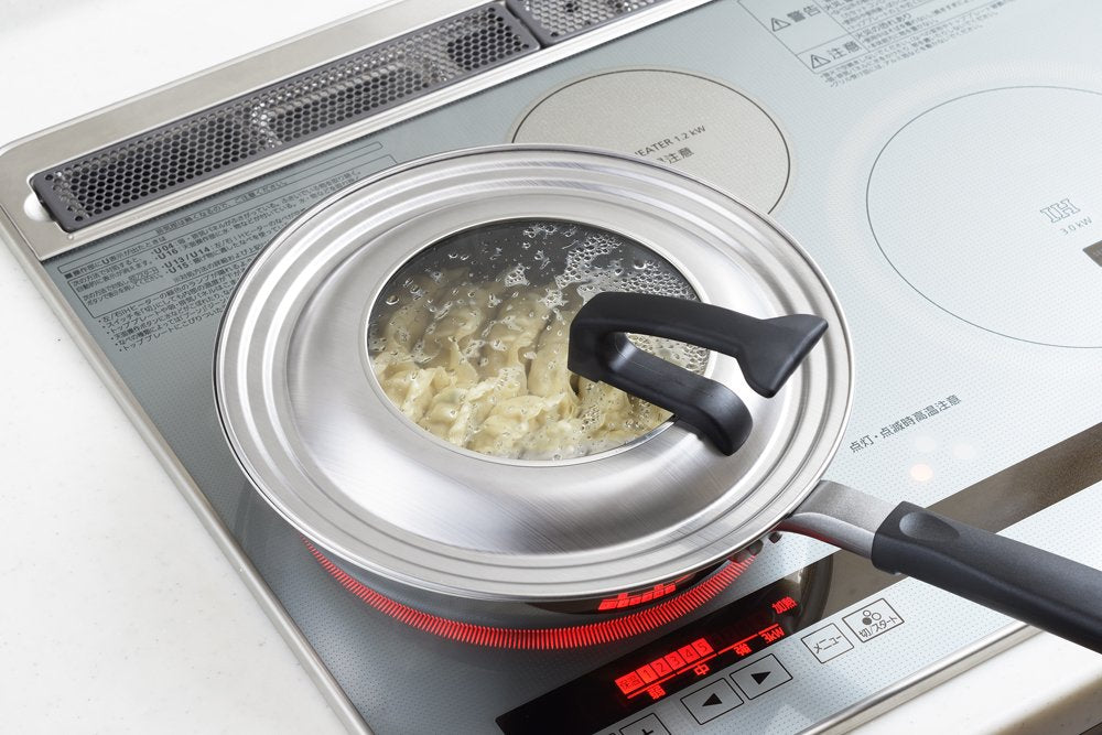Odajima Stainless Steel Frying Pan Lid with Stand for 24-26cm Pans